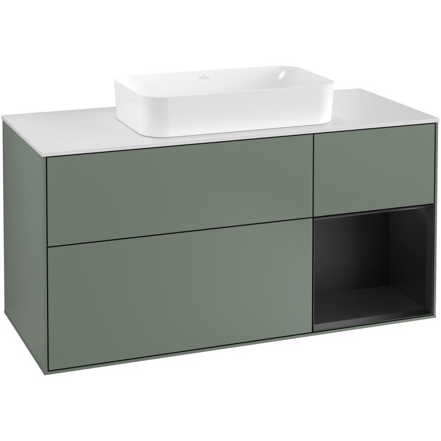 Wastafelonderkast Finion 1200x603x501mm Olive Matt Lacquer F301PDGM