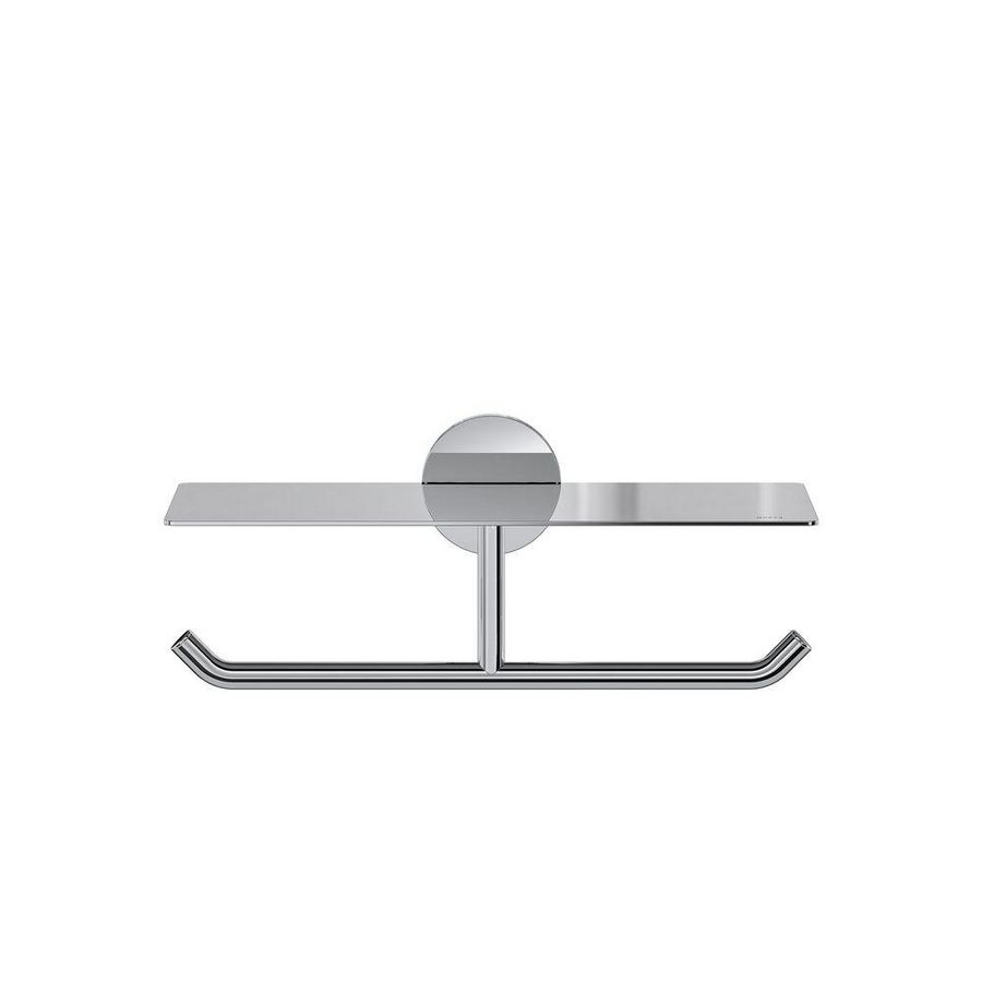 Closetrolhouder dubbel met planchet Chroom SUITE