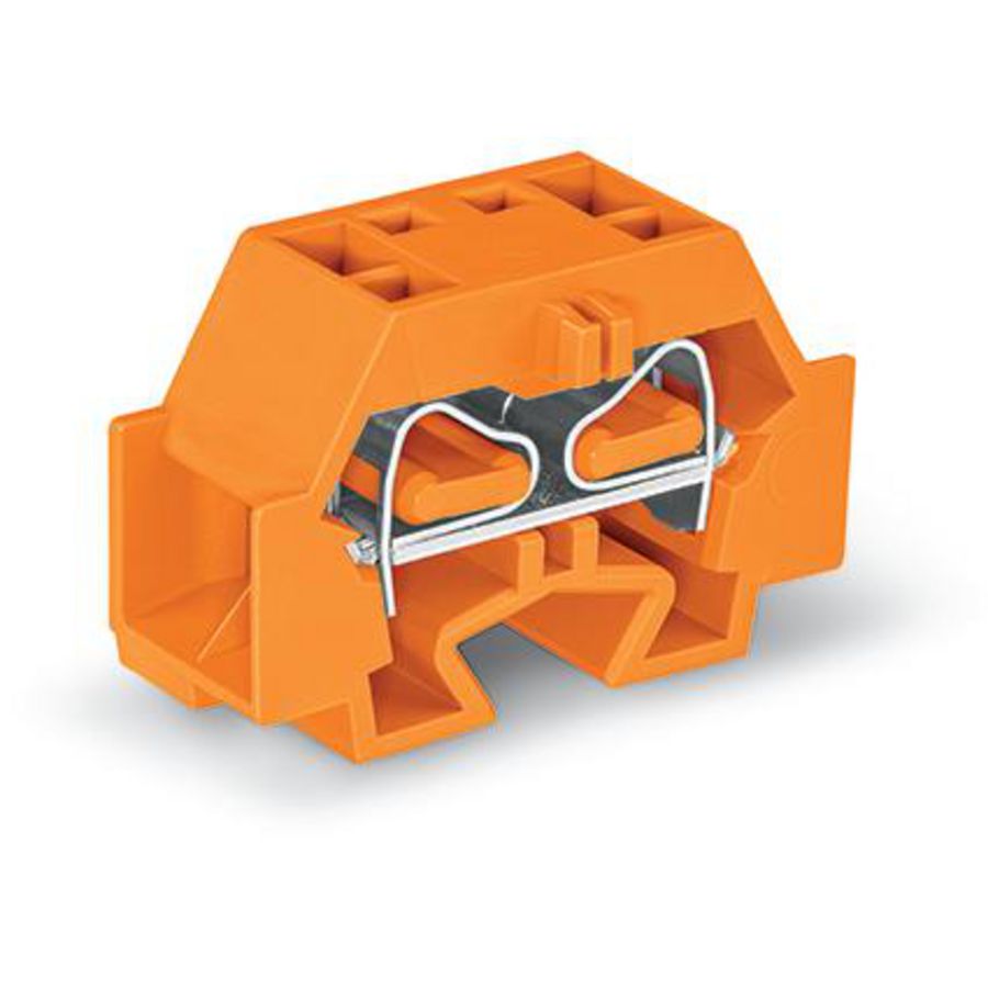 4-draads klem zonder knop +bev.flens oranje 262-336 VVE=50