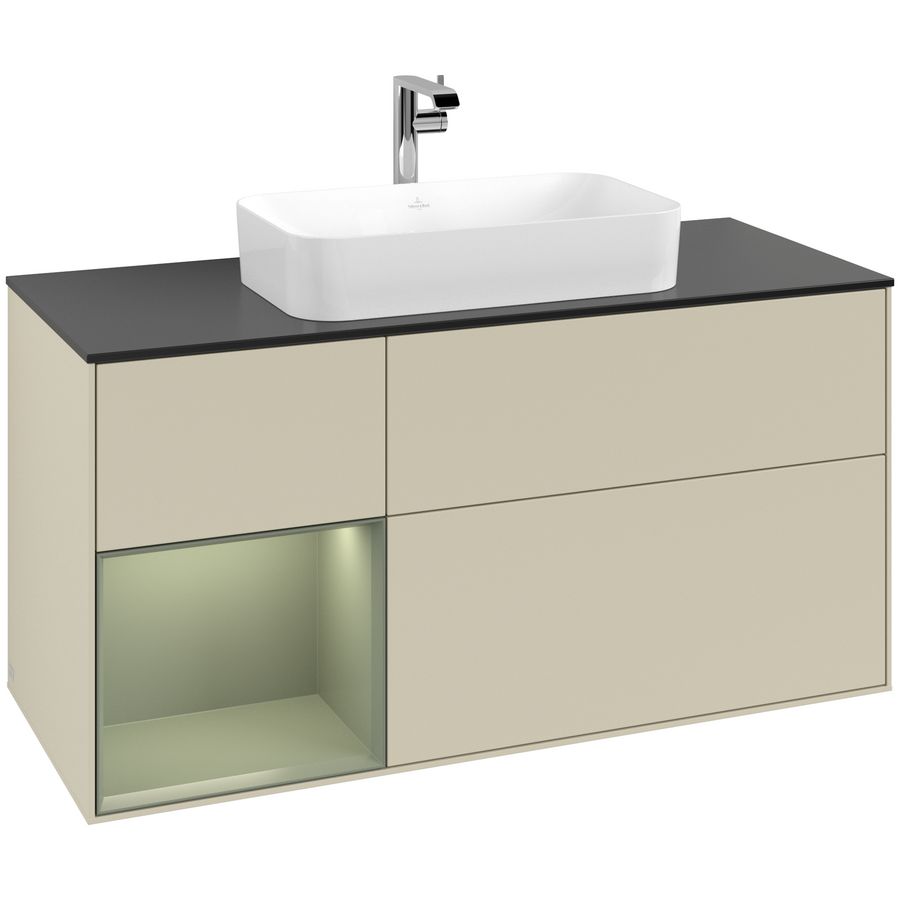 Wastafelonderkast Finion 1200x603x501mm S.Grey Matt Lacquer G292GMHJ