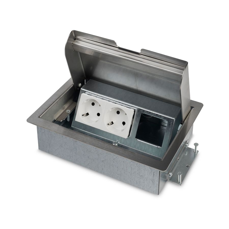 SERVICEBOX 3.0 2x 230V RA 1x leeg RVS deksel