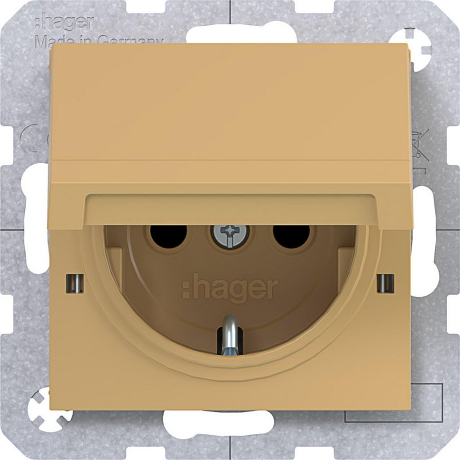 SCHUKO-wandcontactdoos vastzetbaar Safety Plus steekklemmen A.x/C.x hazel mat
