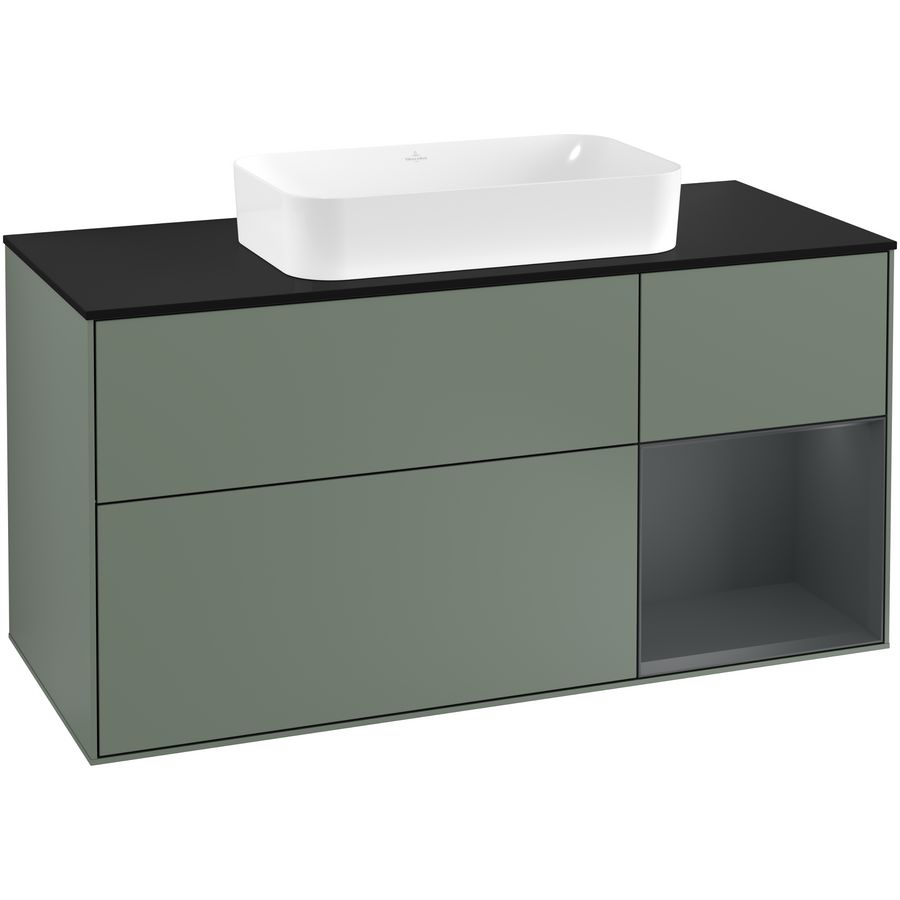 Wastafelonderkast Finion 1200x603x501mm Olive Matt Lacquer F302HGGM