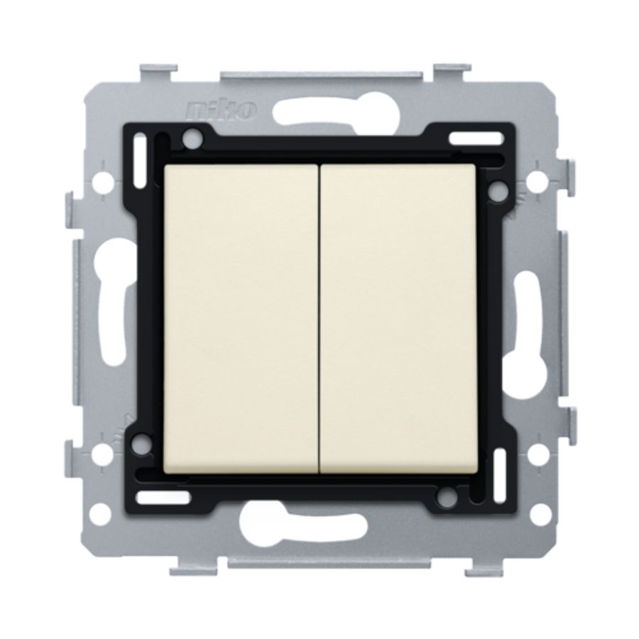 2-voudige schakelaar insteek sokkel/afw.set cream