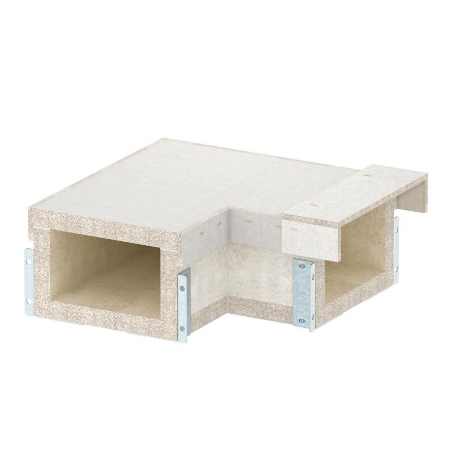 Bocht 90gr EI60 voor PLCS D061220 200x120 glasvezel grijs