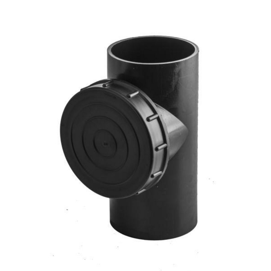 PE ontstoppingsstuk 88,5° 110mm PN4 zwart