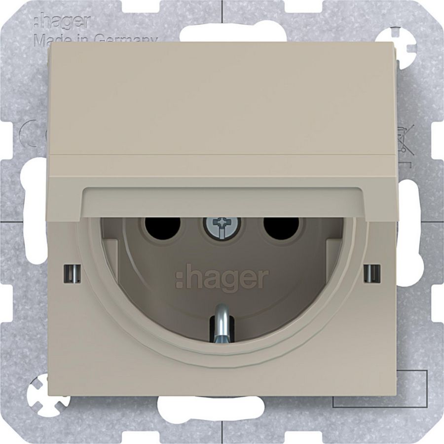 SCHUKO-wandcontactdoos vastzetbaar Safety Plus steekklemmen A.x/C.x sand mat