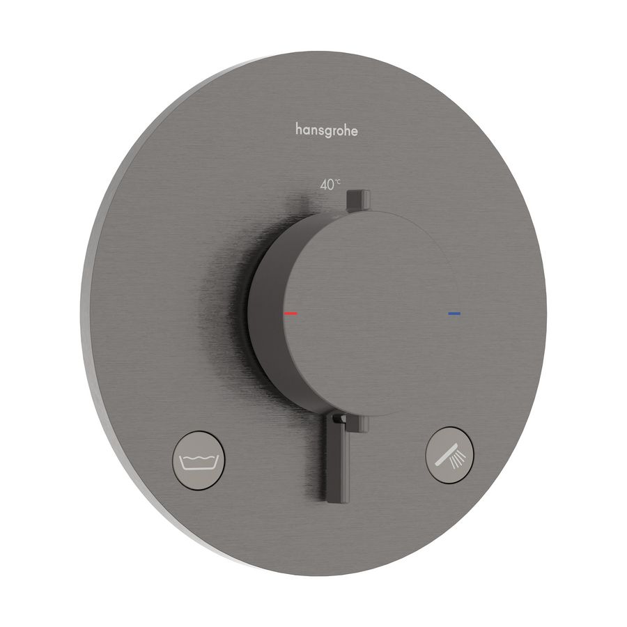Inbouwthermostaat 2F+zekerheid. EN1717 Ecostat Comfort S Brushed Black Chrome