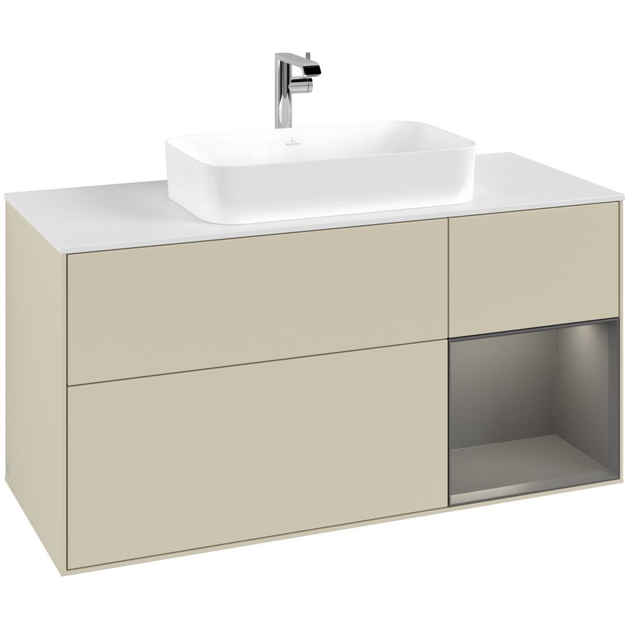 Wastafelonderkast Finion 1200x603x501mm S.Grey Matt Lacquer G301GKHJ