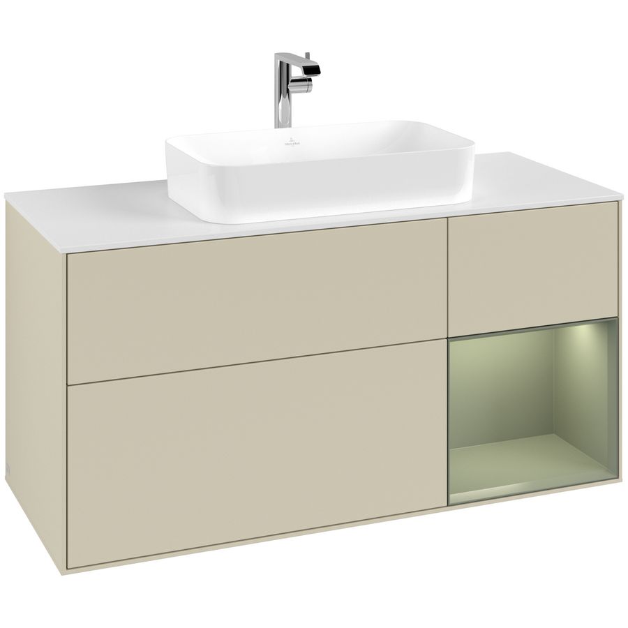 Wastafelonderkast Finion 1200x603x501mm S.Grey Matt Lacquer G301GMHJ