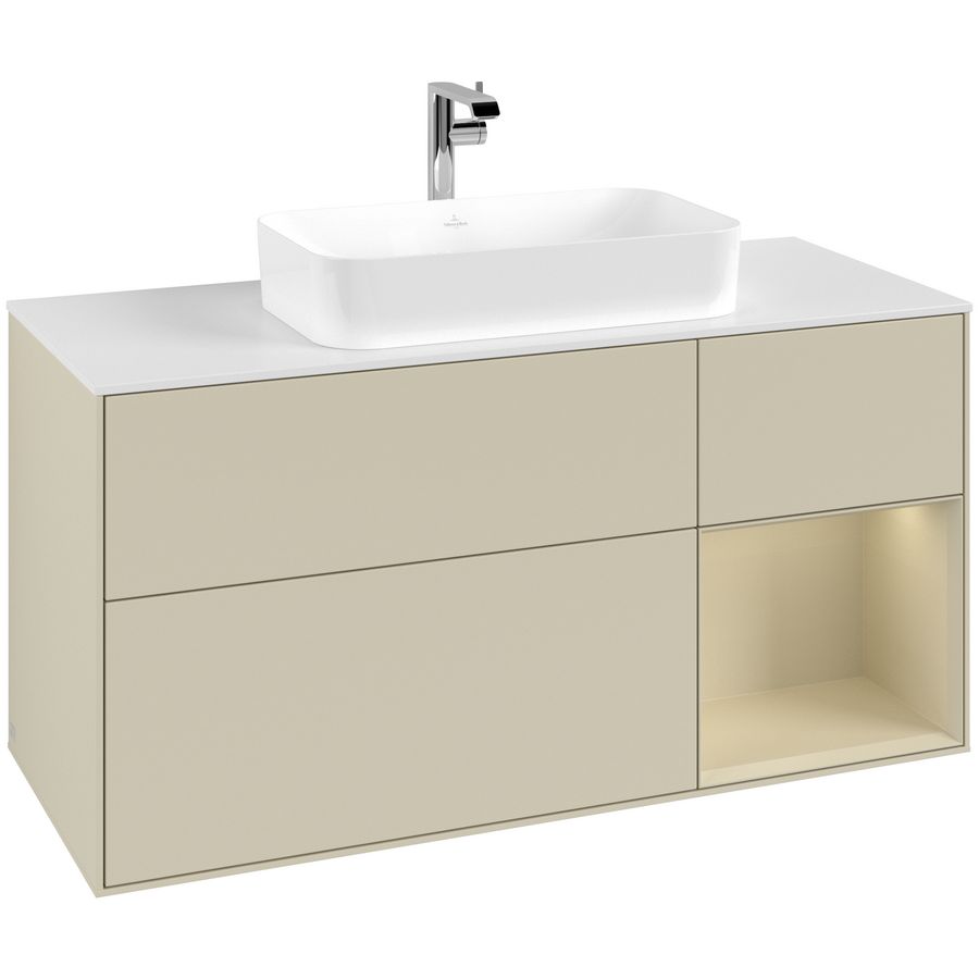 Wastafelonderkast Finion 1200x603x501mm S.Grey Matt Lacquer G301HJHJ