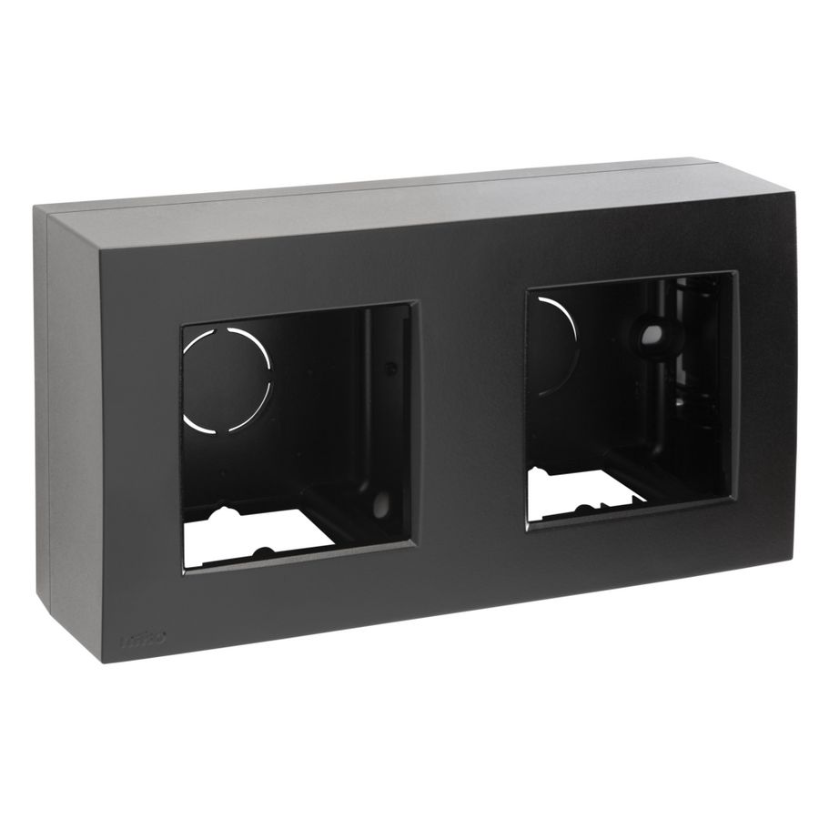 Opbouwkit 2-voudig voor 2 inbouwfuncties, black coated