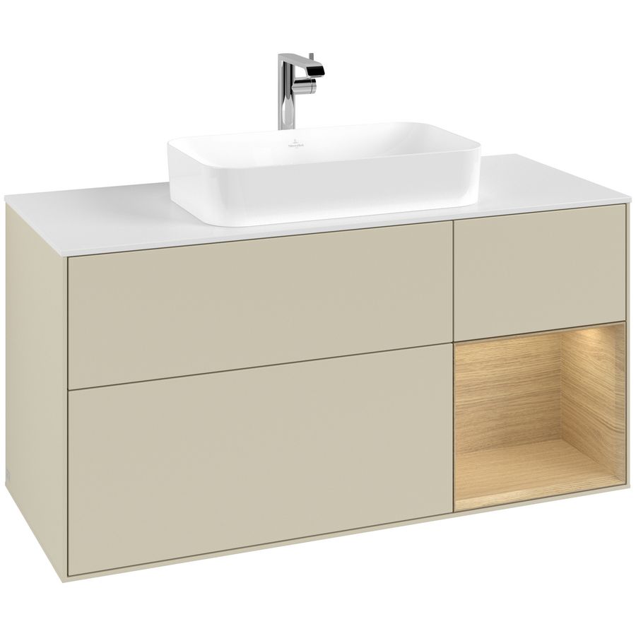 Wastafelonderkast Finion 1200x603x501mm S.Grey Matt Lacquer G301PCHJ