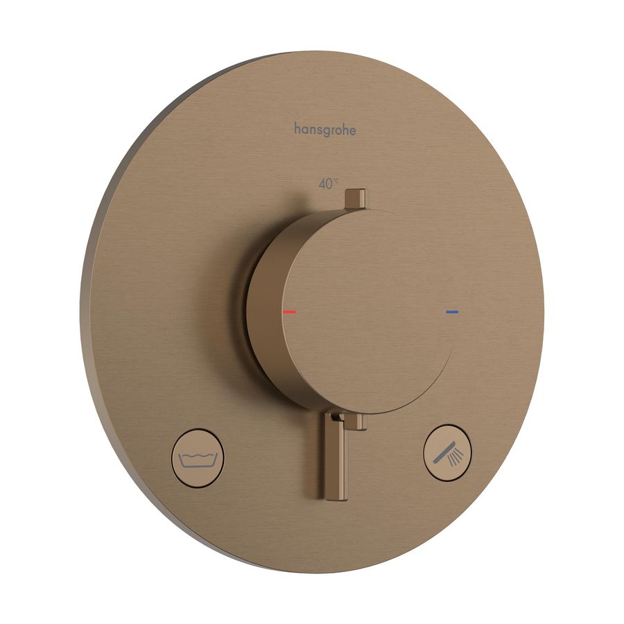 Inbouwthermostaat 2F+zekerheid. EN1717 Ecostat Comfort S Brushed Bronze