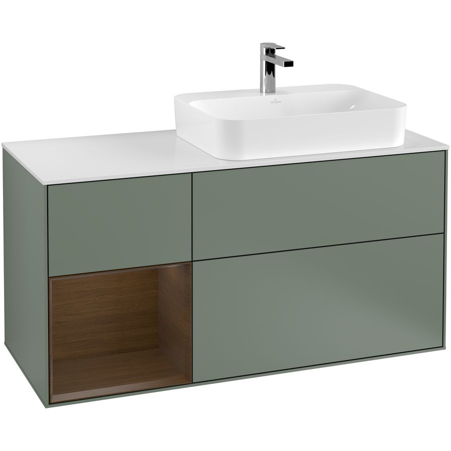 Wastafelonderkast Finion 1200x603x501mm Olive Matt Lacquer F391GNGM