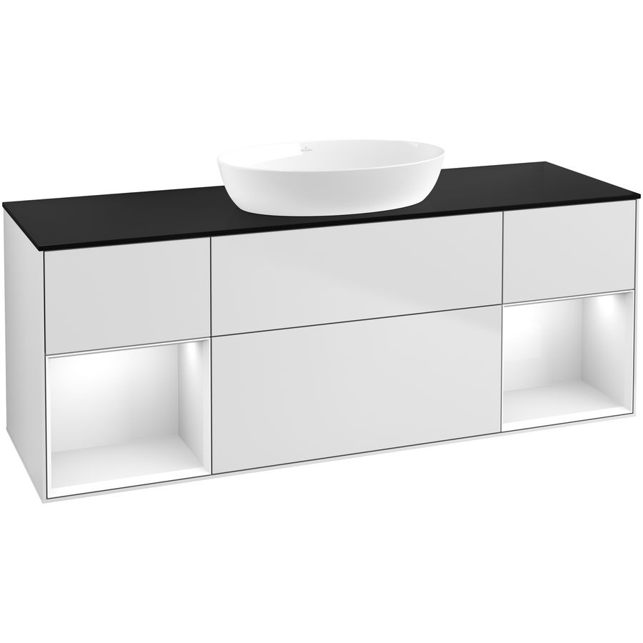 Wastafelonderkast Finion 1600x603x501mm White Matt Lacquer GD02GFMT
