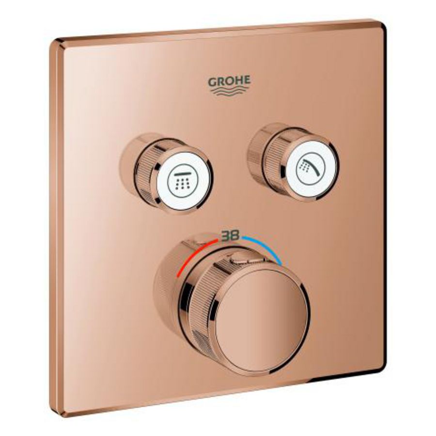 Grohtherm SMARTCONTROL afbouwdeel thermostaat met 2x omstel vierkant Warm Sunset