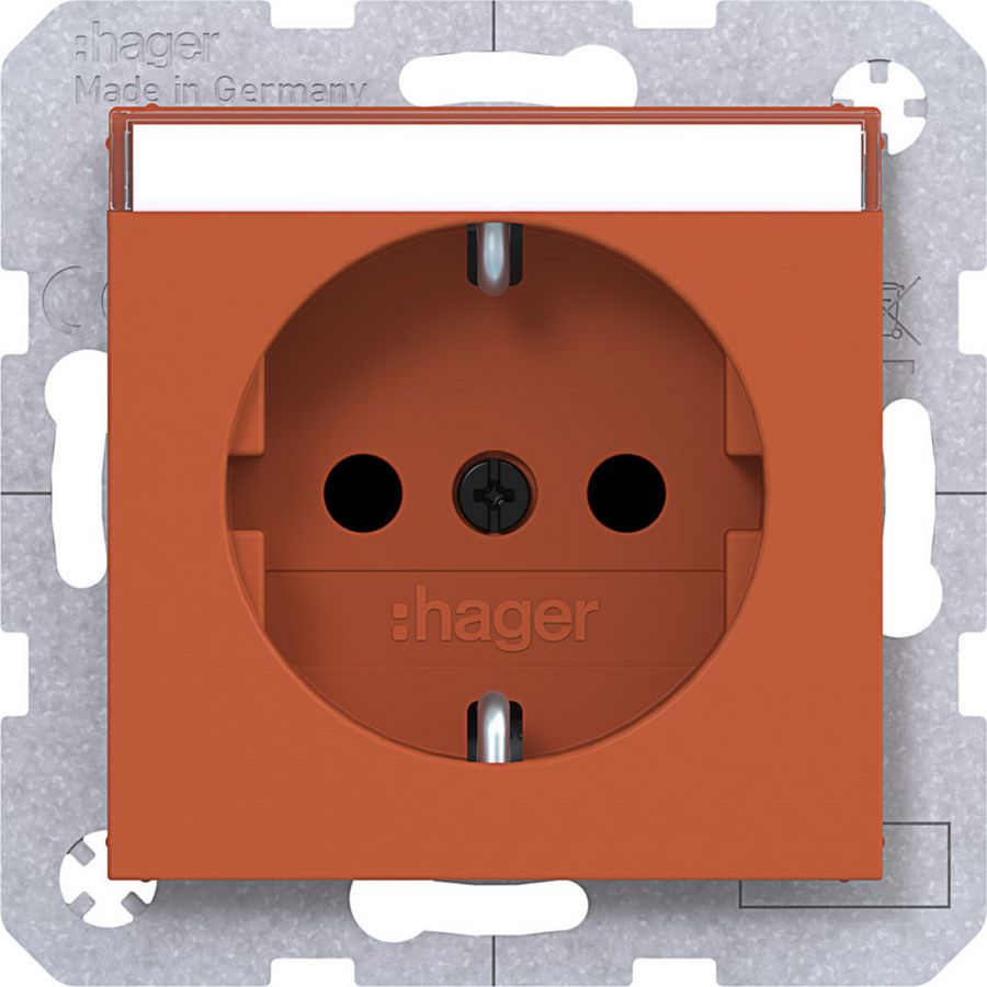 SCHUKO-wandcontactdoos tekstveld Safety Plus steekklemmen A.x/C.x canyon mat