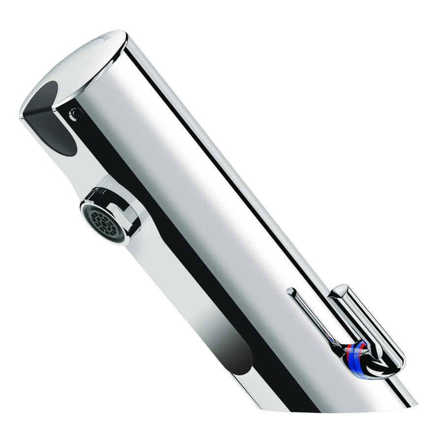 Wastafelmengkraan elektronisch spr.110mm m. stekkertrafo