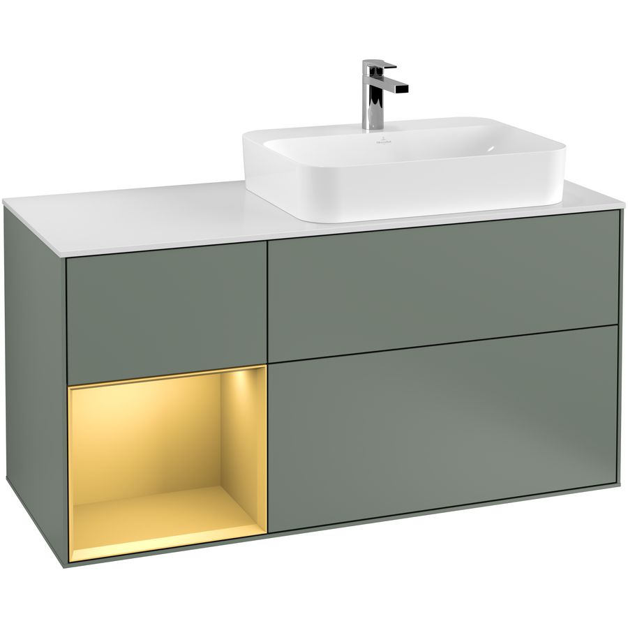 Wastafelonderkast Finion 1200x603x501mm Olive Matt Lacquer F391HFGM