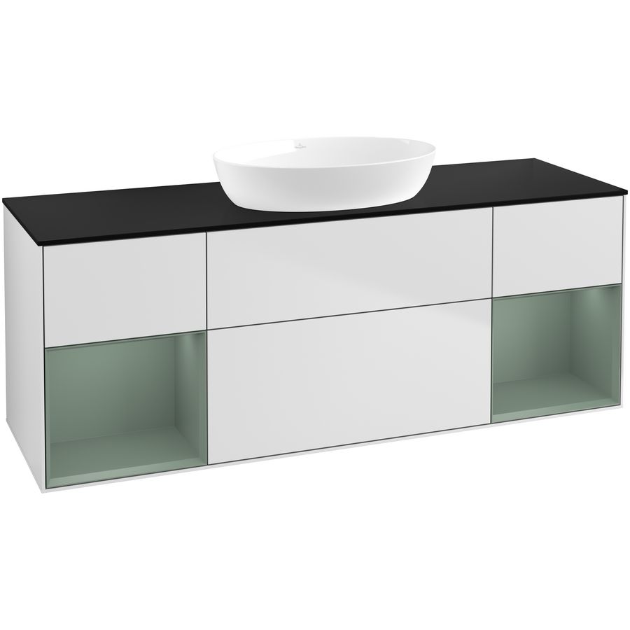 Wastafelonderkast Finion 1600x603x501mm White Matt Lacquer GD02GMMT
