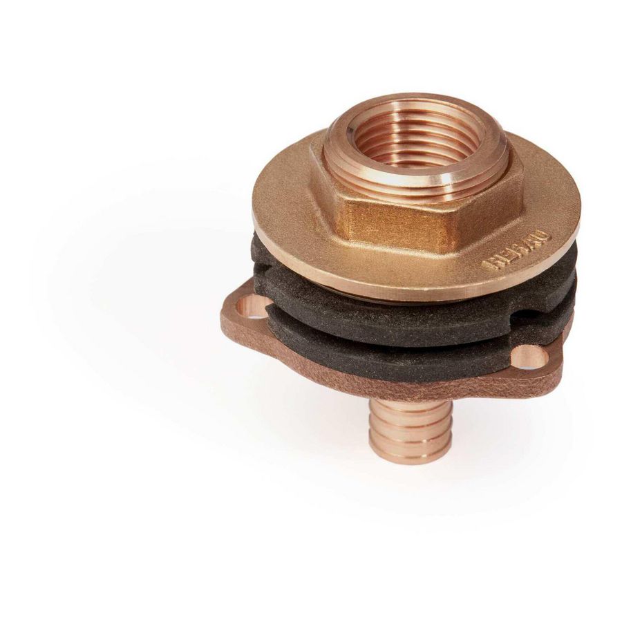 Wanddoorvoer recht RAUTITAN RX+ 16x1/2"bn.dr. l=28mm VVE=10