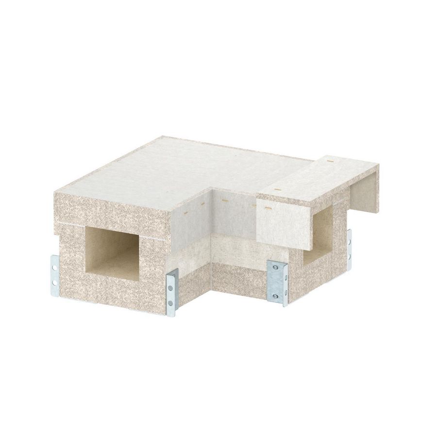 Bocht 90gr EI90 voor PLCS D090810 100x80 glasvezel grijs