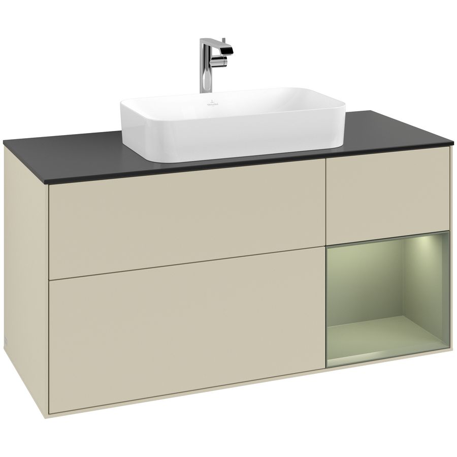 Wastafelonderkast Finion 1200x603x501mm S.Grey Matt Lacquer G302GMHJ