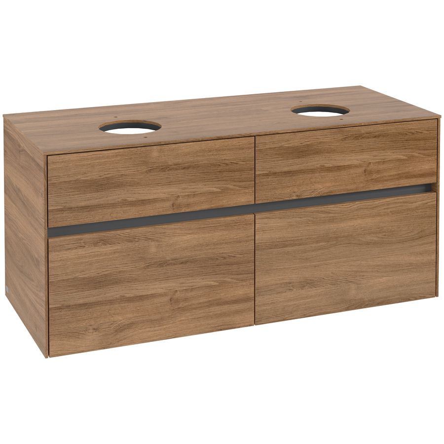 Wastafelonderkast Collaro 1200x548x500mm Oak Kansas C04400RH