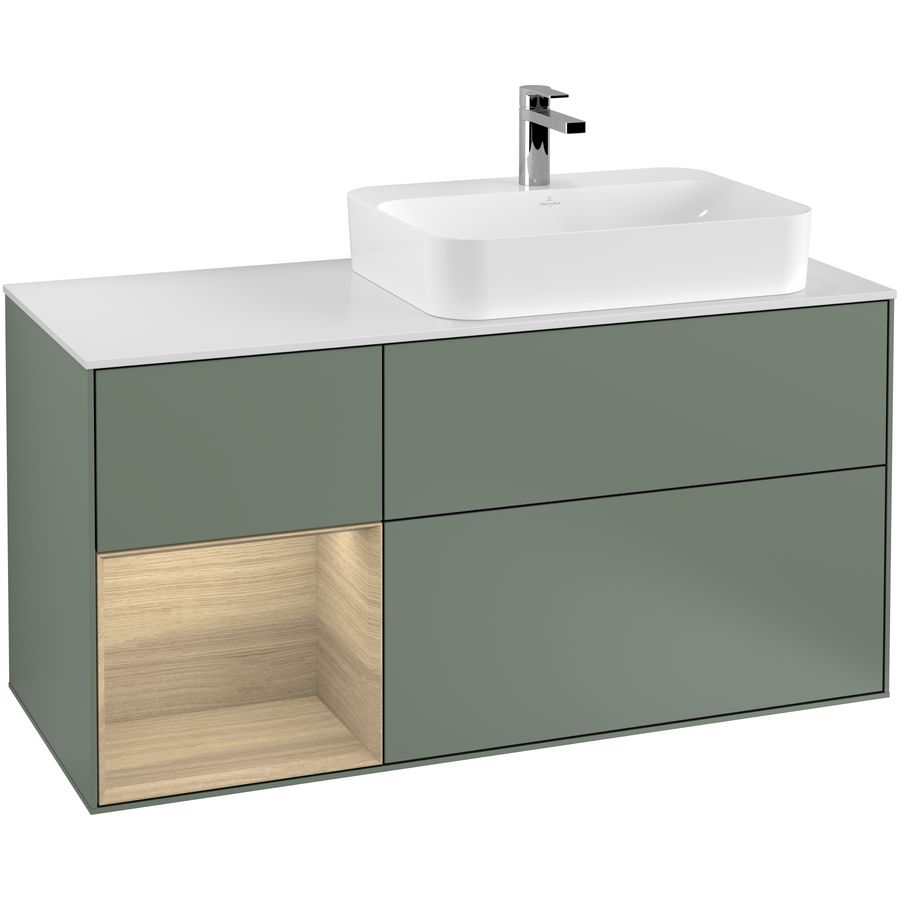Wastafelonderkast Finion 1200x603x501mm Olive Matt Lacquer F391PCGM