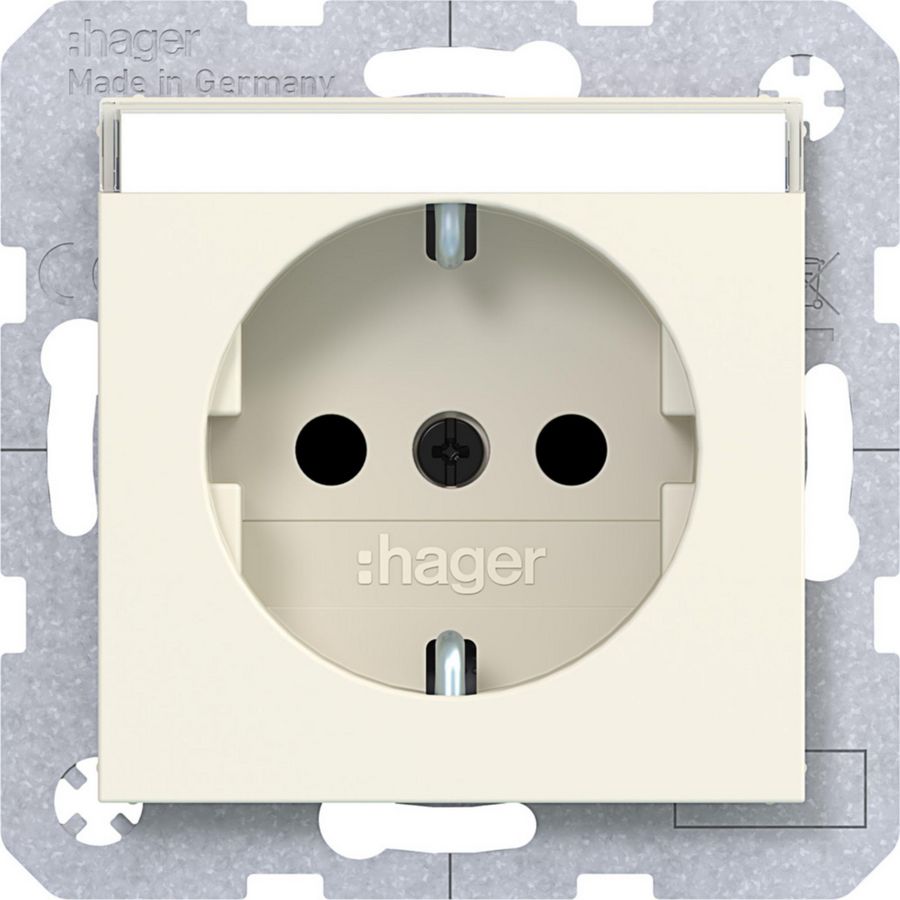 SCHUKO-wandcontactdoos tekstveld Safety Plus steekklemmen A.x/C.x shell mat
