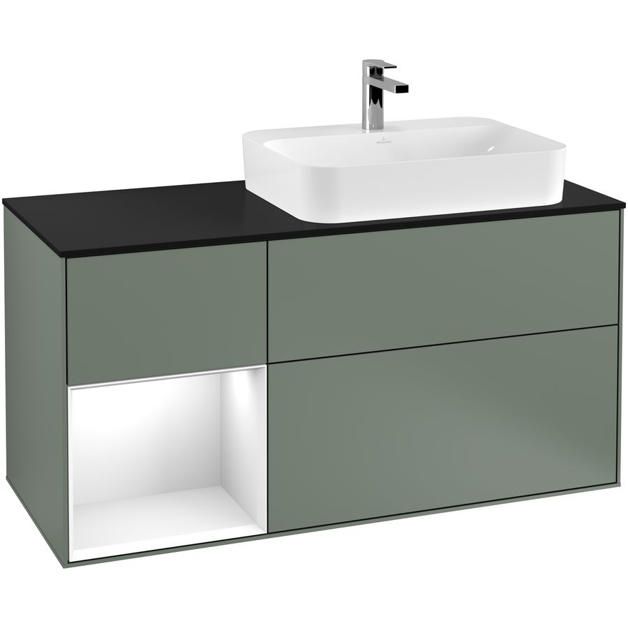 Wastafelonderkast Finion 1200x603x501mm Olive Matt Lacquer F392GFGM