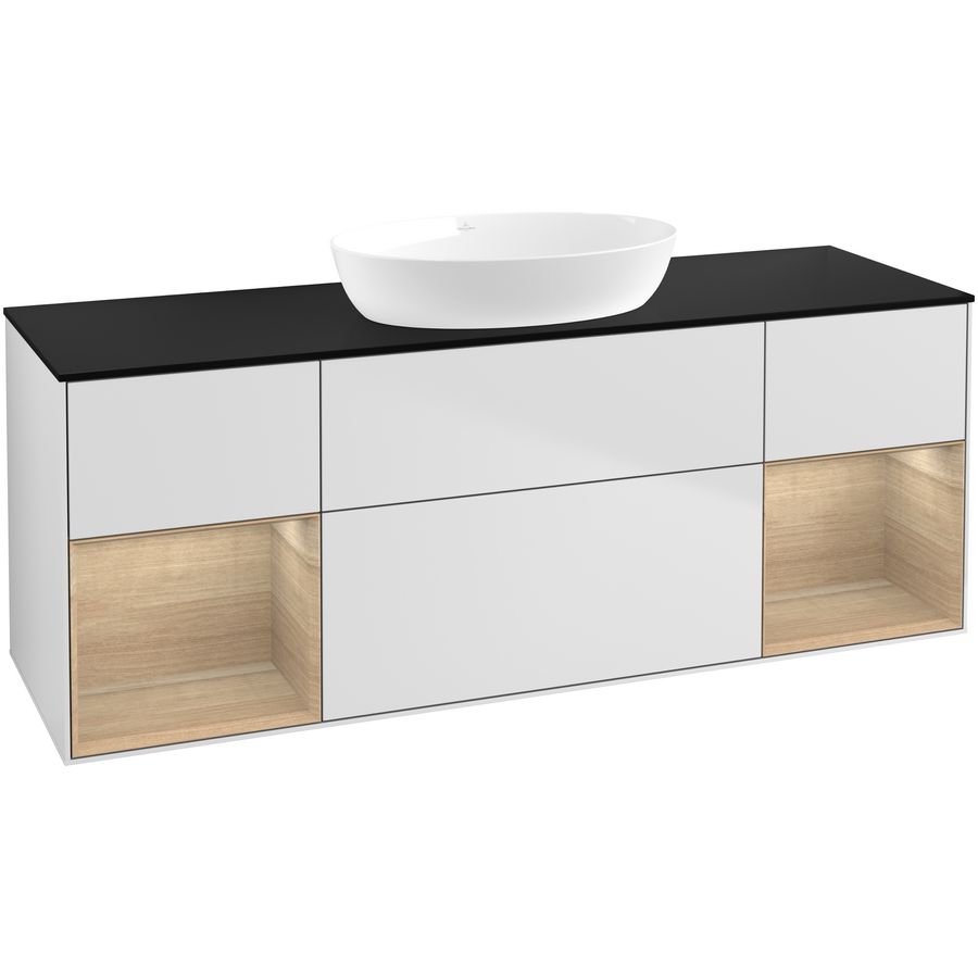 Wastafelonderkast Finion 1600x603x501mm White Matt Lacquer GD02PCMT