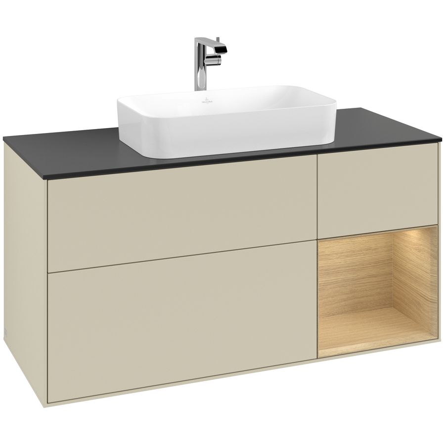 Wastafelonderkast Finion 1200x603x501mm S.Grey Matt Lacquer G302PCHJ