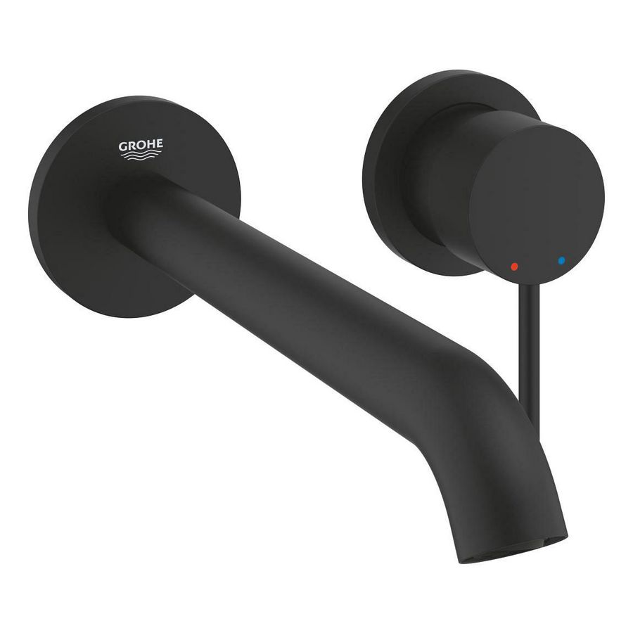 Afbouwdeel Essence L-size 2-gats wandmengkraan 1-hendel 230mm phantom black (mat zwart) (prof) excl. inbouwdeel