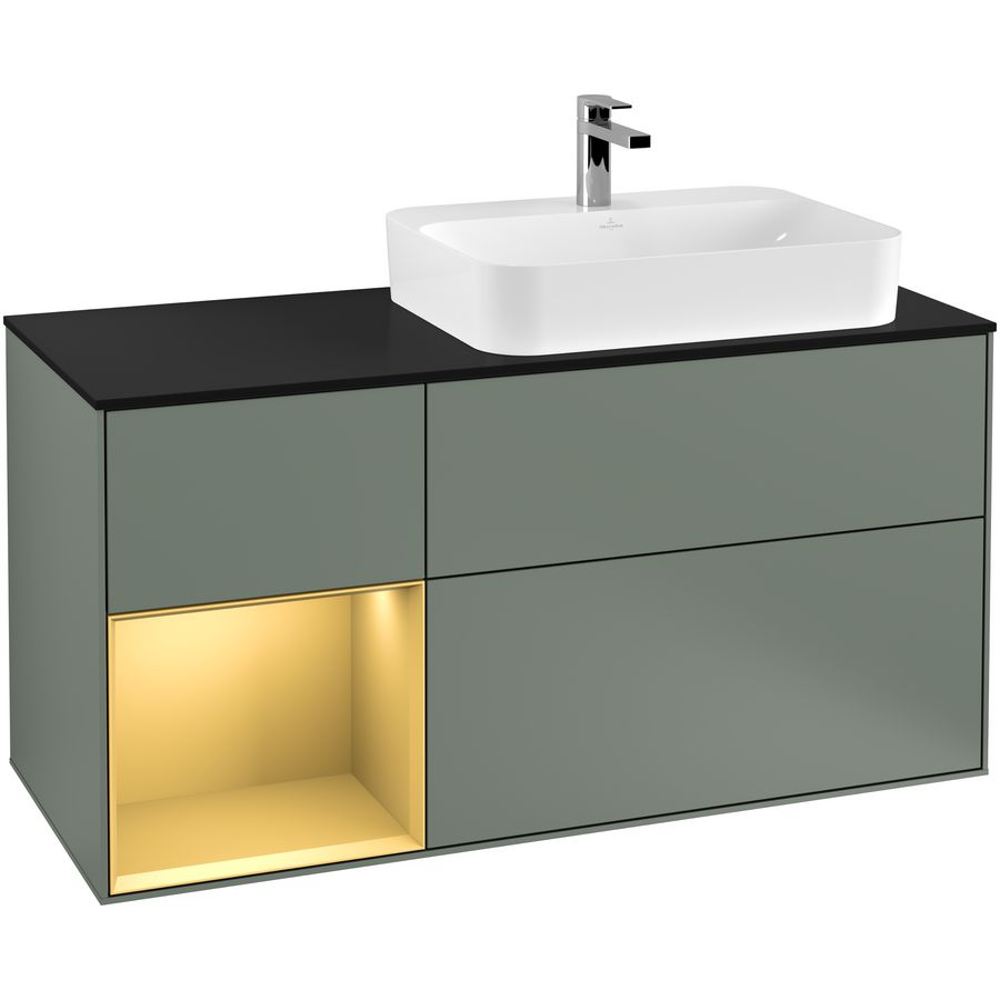 Wastafelonderkast Finion 1200x603x501mm Olive Matt Lacquer F392HFGM