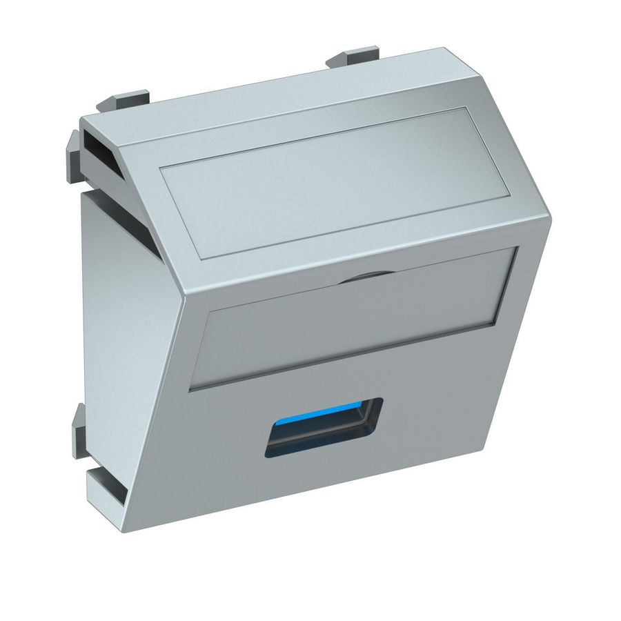 Draagplaat USB 3.0 A connector met schroefaansl. 45x45mm