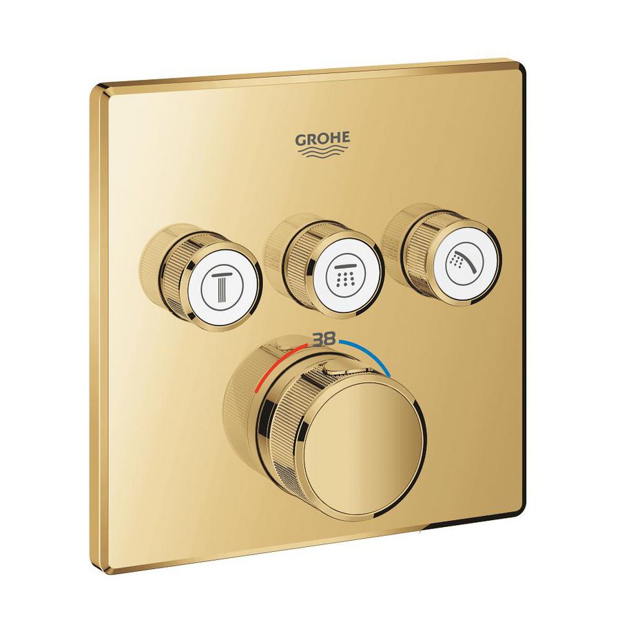 Grohtherm SMARTCONTROL afbouwdeel thermostaat met 3x omstel vierkant Cool Sunrise