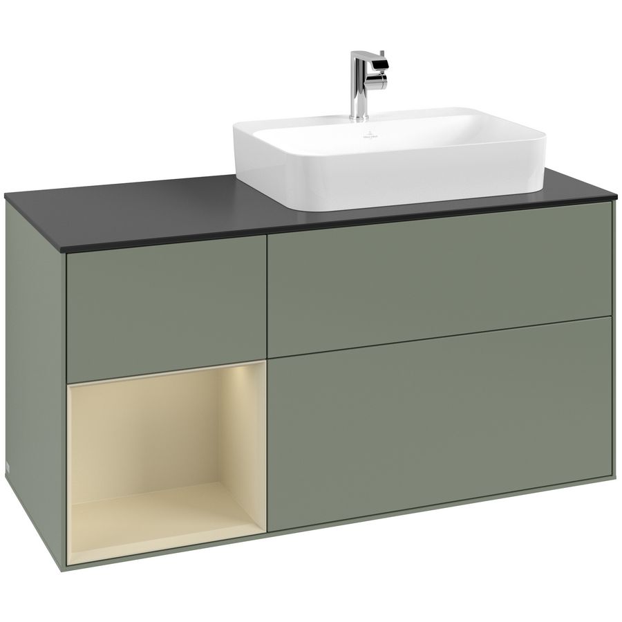 Wastafelonderkast Finion 1200x603x501mm Olive Matt Lacquer F392HJGM