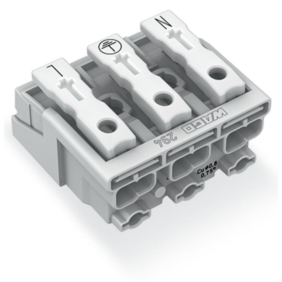 Kroonklem Drukknop extern z. PE-contact wit 294-5013 VVE=500