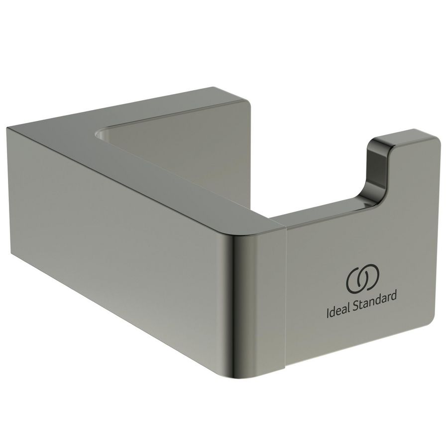 conca handdoekhaak rechthoekig enkel silver storm (rvs look) T4506GN