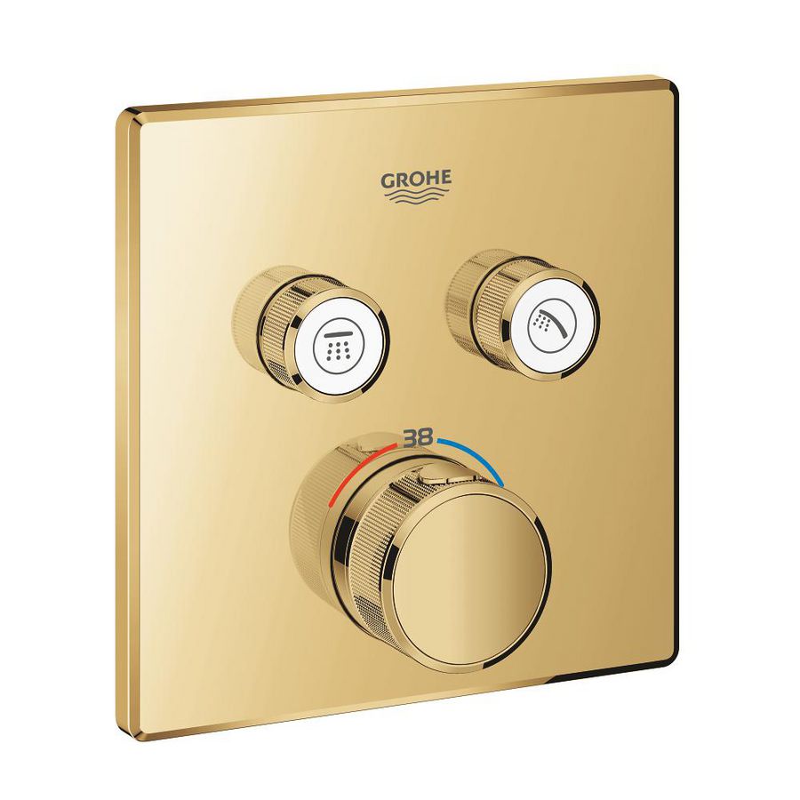 Grohtherm SMARTCONTROL afbouwdeel thermostaat met 2x omstel vievierkantrk Cool Sunrise