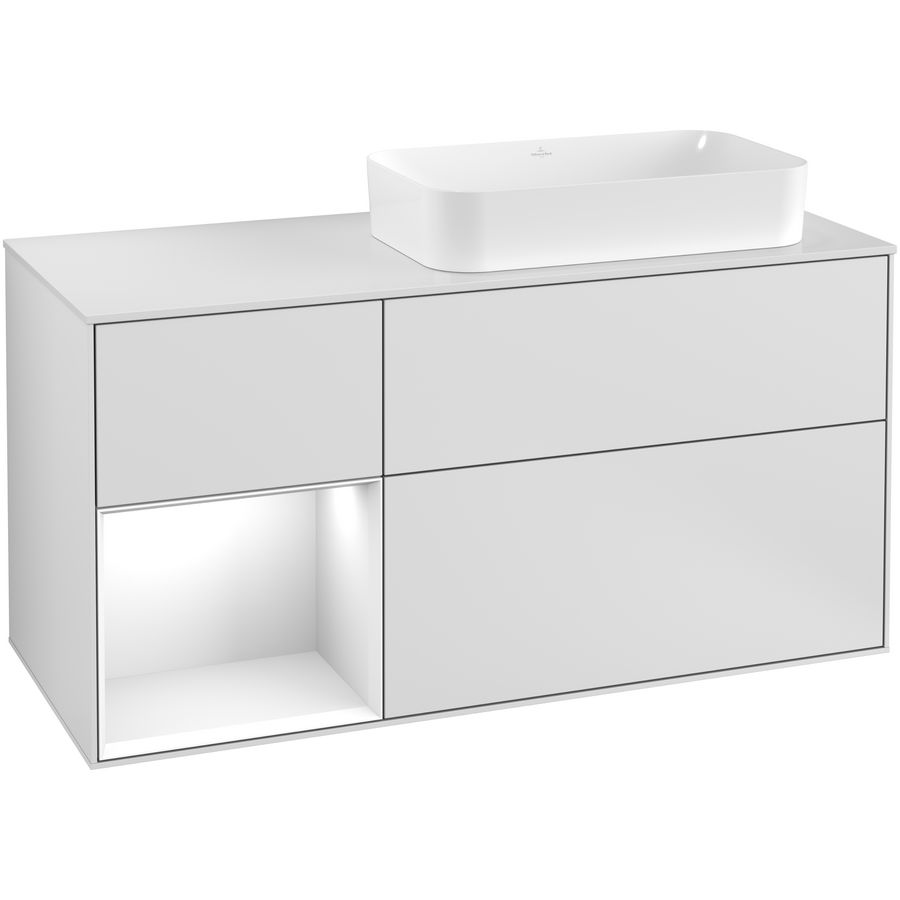 Wastafelonderkast Finion 1200x603x501mm White Matt Lacquer G271GFMT