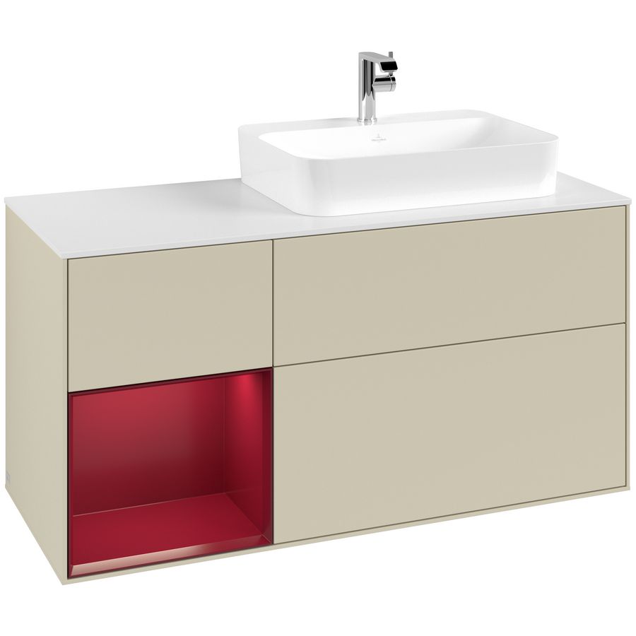 Wastafelonderkast Finion 1200x603x501mm S.Grey Matt Lacquer G391HBHJ