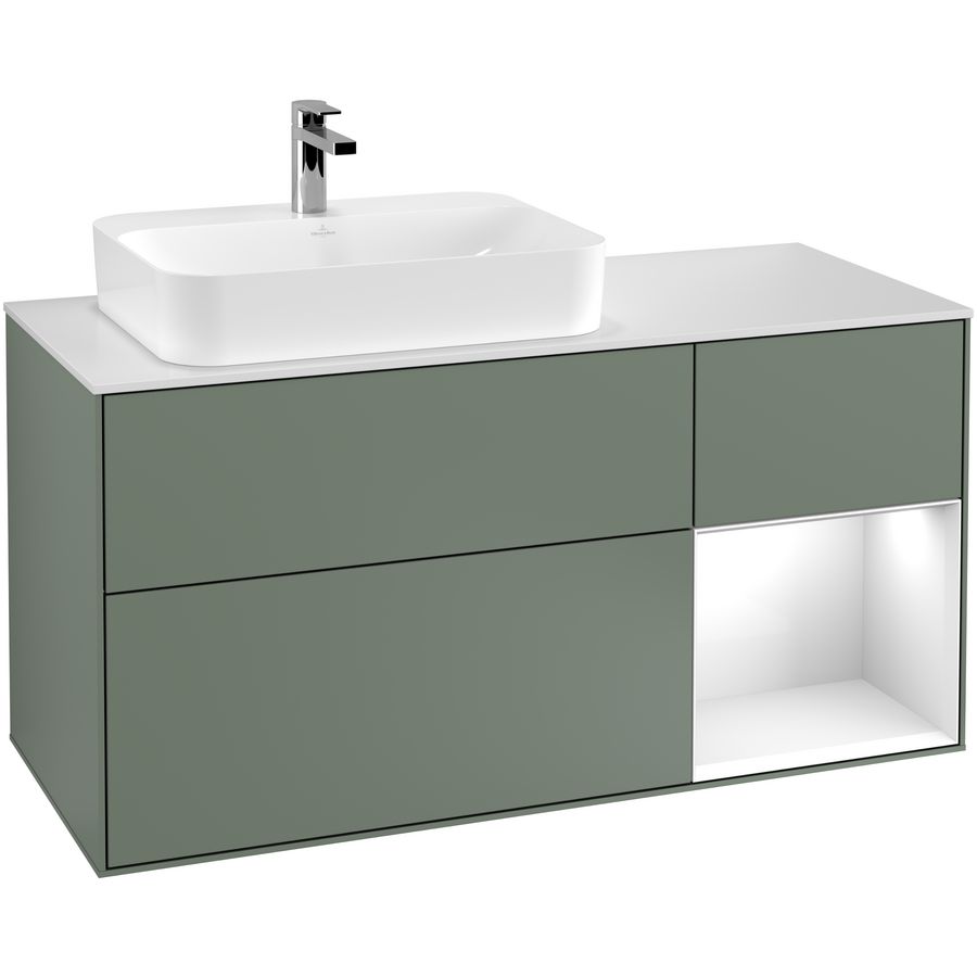 Wastafelonderkast Finion 1200x603x501mm Olive Matt Lacquer F401GFGM