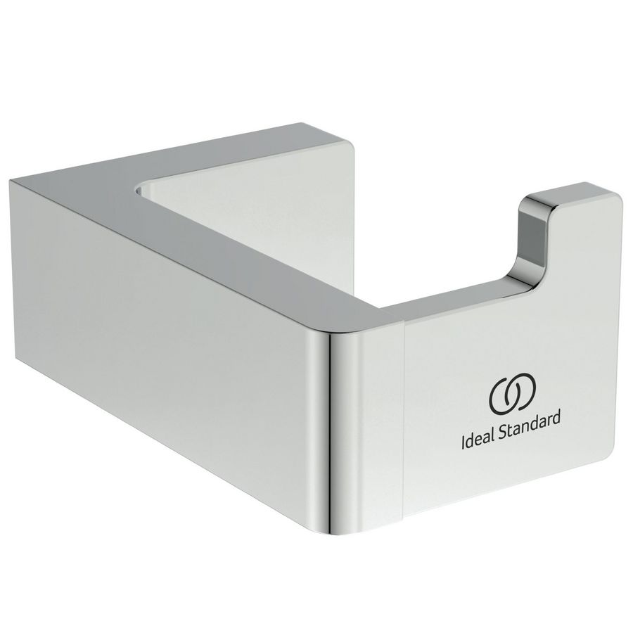 conca handdoekhaak rechthoekig enkel chroom T4506AA