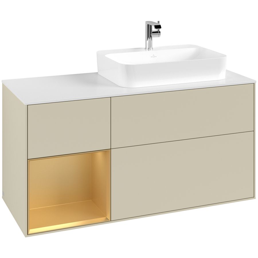 Wastafelonderkast Finion 1200x603x501mm S.Grey Matt Lacquer G391HFHJ