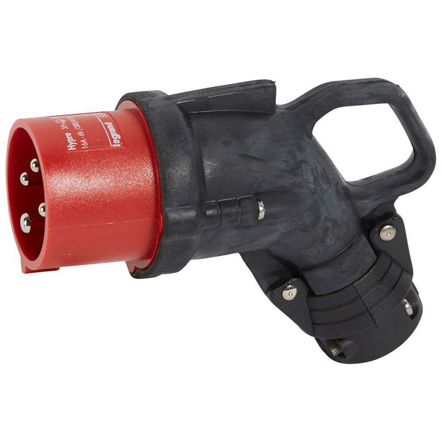 Hoek contactstop 400V 16A 4-polig IP44 rubber Hypra