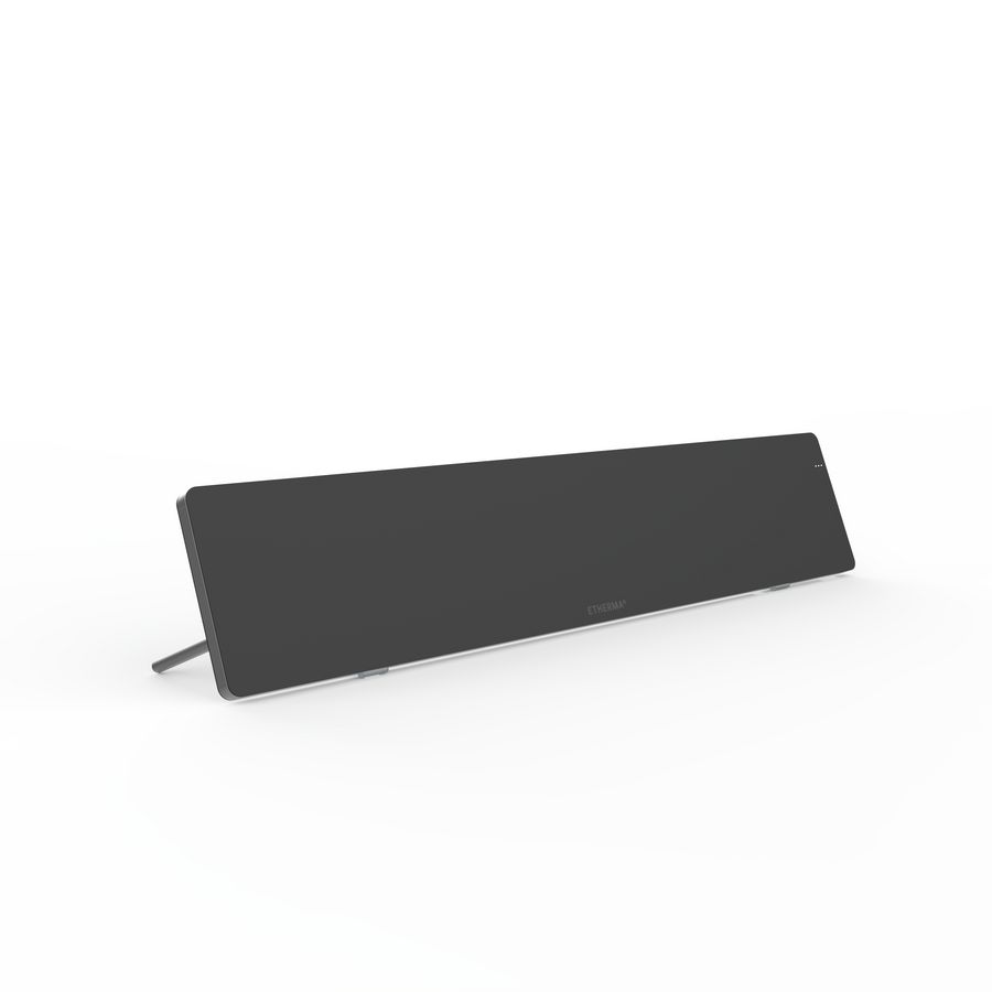 Werkplekverwarming op het bureau, 600x120mm, 50W, Zwart, Tim