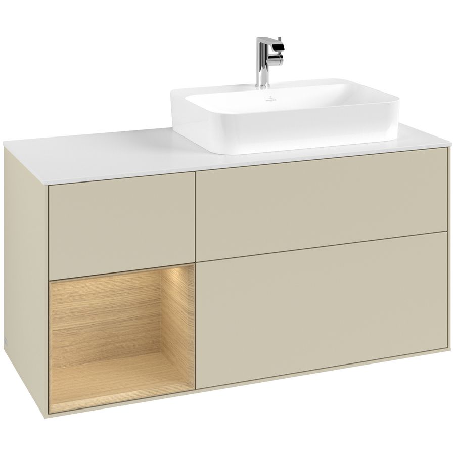 Wastafelonderkast Finion 1200x603x501mm S.Grey Matt Lacquer G391PCHJ